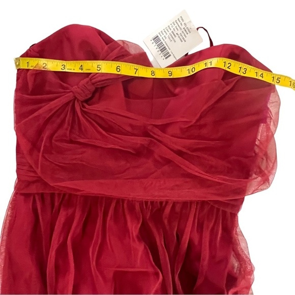 Amsale Red Crimson Maxi Tulle Overlay Formal Dress Crimson 6L Burgundy wedding - Picture 11 of 16